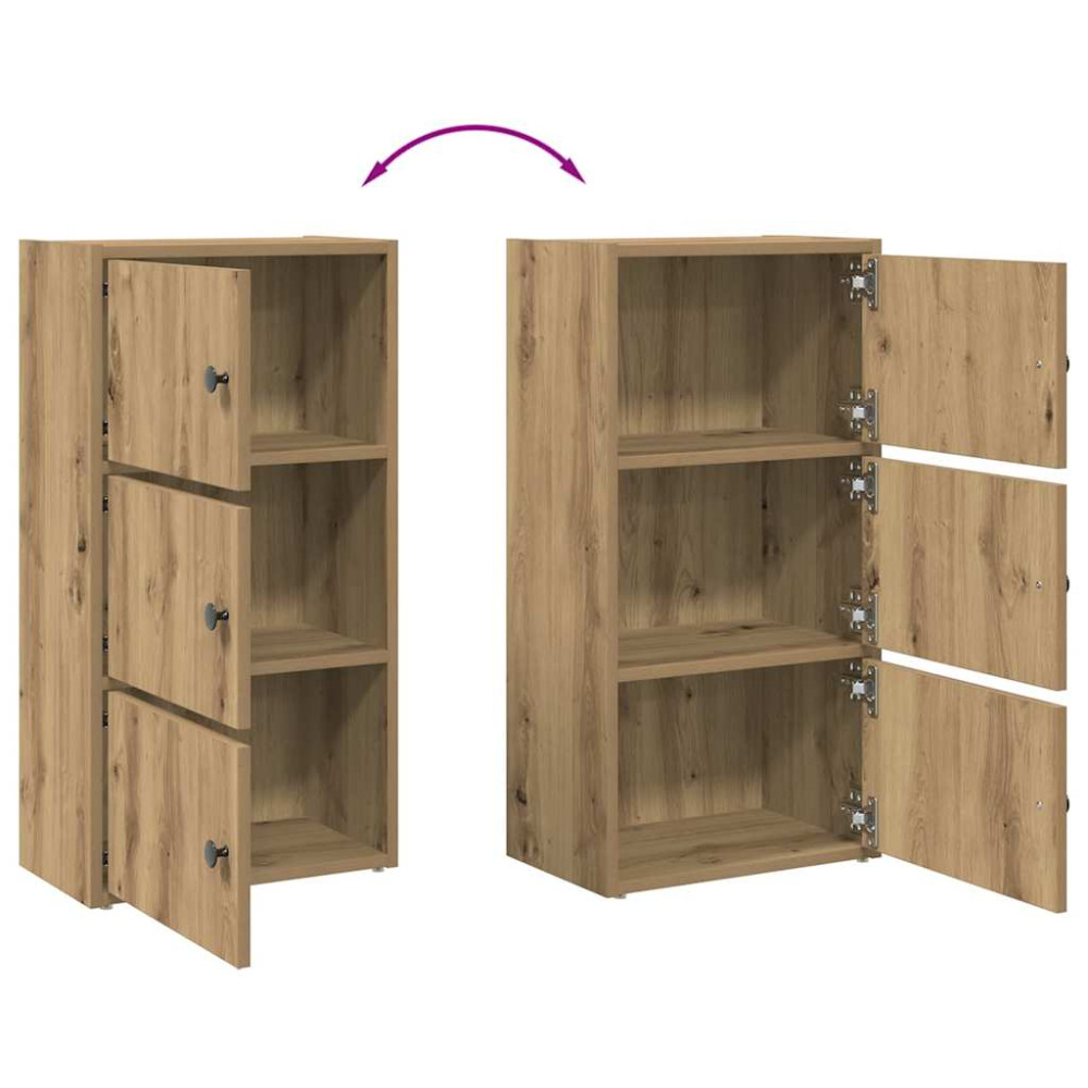 Produktbild för Bokhylla ek 40x24x77 cm konstruerat trä