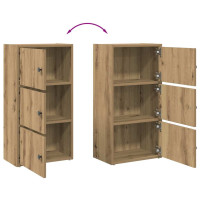 Produktbild för Bokhylla ek 40x24x77 cm konstruerat trä
