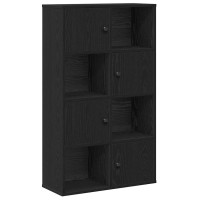 Produktbild för Bokhylla svart ek 60x24x101,5 cm konstruerat trä