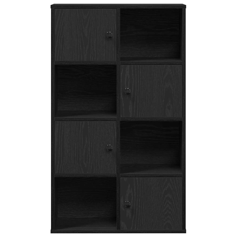Produktbild för Bokhylla svart ek 60x24x101,5 cm konstruerat trä