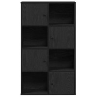 Produktbild för Bokhylla svart ek 60x24x101,5 cm konstruerat trä