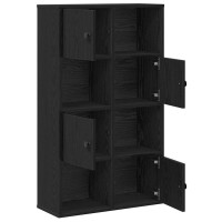 Produktbild för Bokhylla svart ek 60x24x101,5 cm konstruerat trä