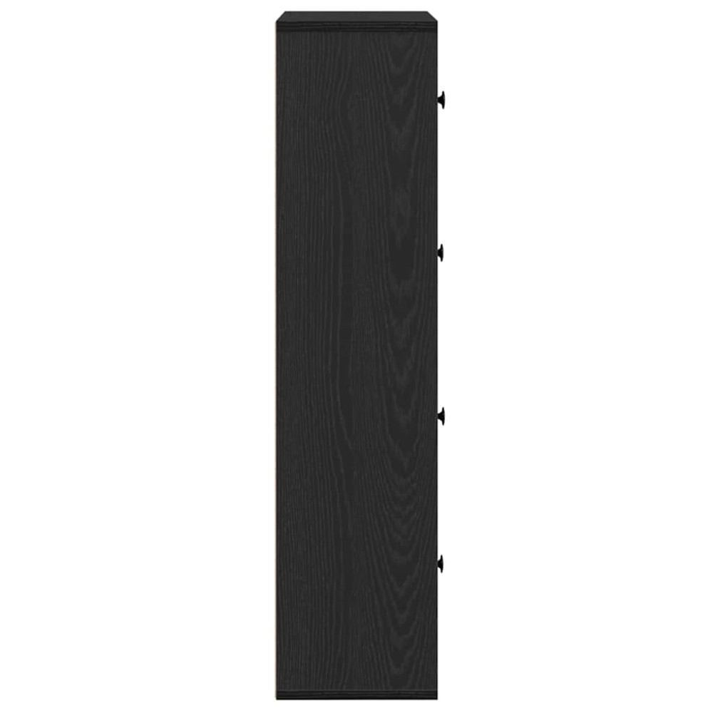 Produktbild för Bokhylla svart ek 60x24x101,5 cm konstruerat trä