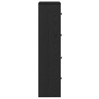 Produktbild för Bokhylla svart ek 60x24x101,5 cm konstruerat trä