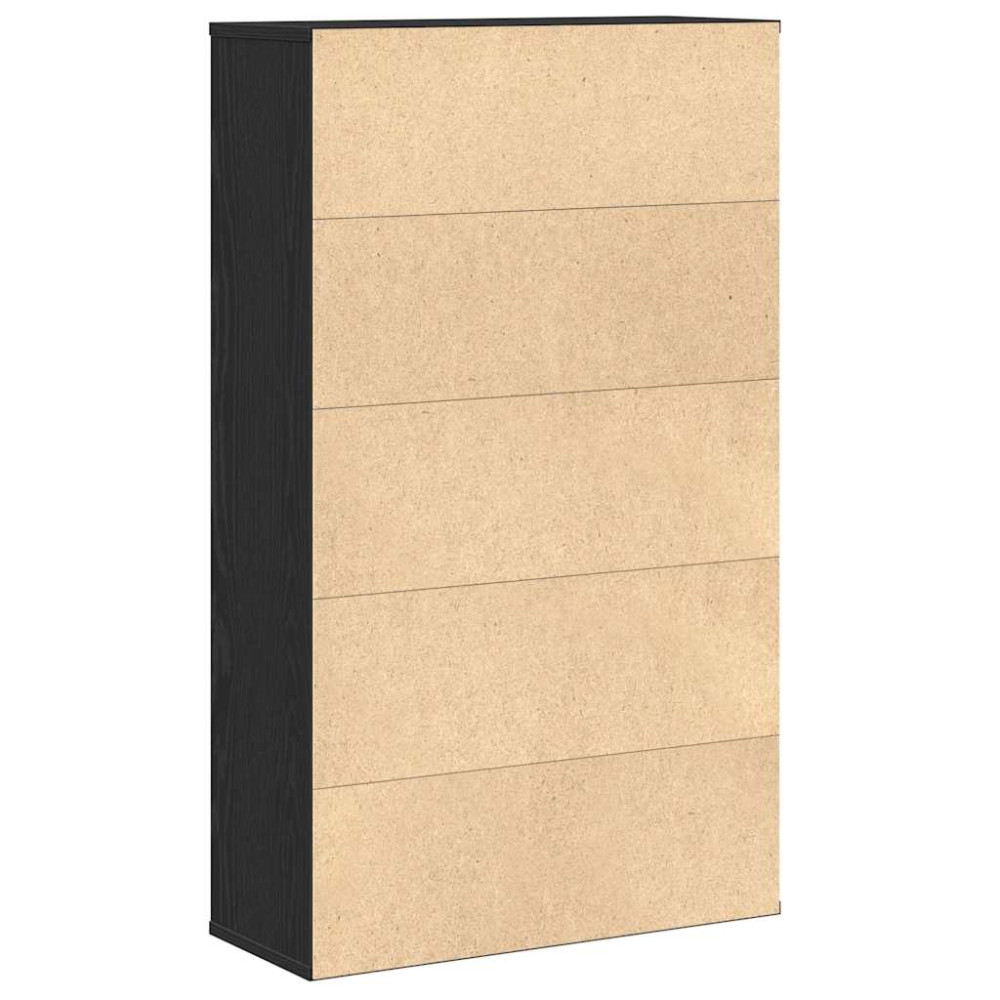 Produktbild för Bokhylla svart ek 60x24x101,5 cm konstruerat trä