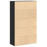 Produktbild för Bokhylla svart ek 60x24x101,5 cm konstruerat trä
