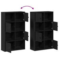 Produktbild för Bokhylla svart ek 60x24x101,5 cm konstruerat trä
