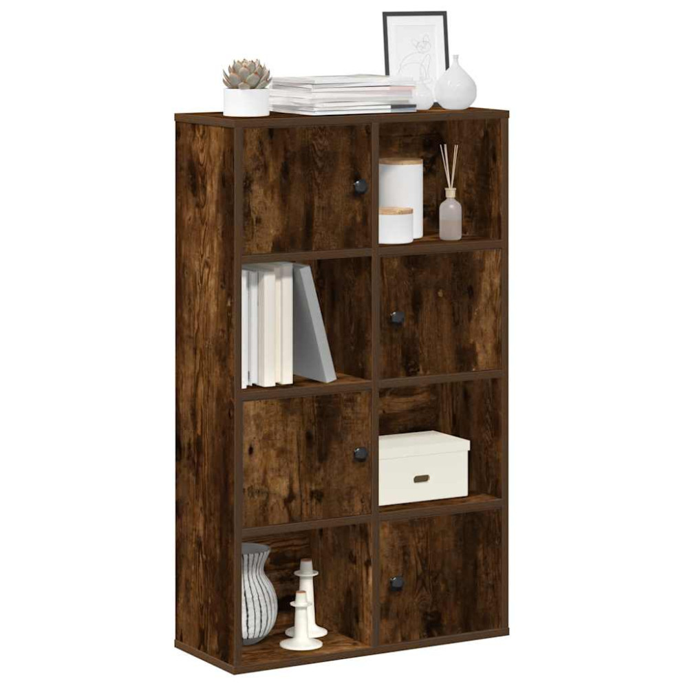 Produktbild för Bokhylla rökfärgad ek 60x24x101,5 cm konstruerat trä