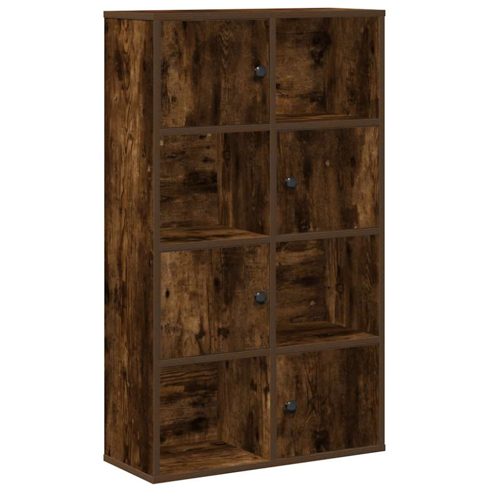 Produktbild för Bokhylla rökfärgad ek 60x24x101,5 cm konstruerat trä