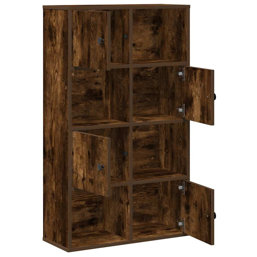 Produktbild för Bokhylla rökfärgad ek 60x24x101,5 cm konstruerat trä