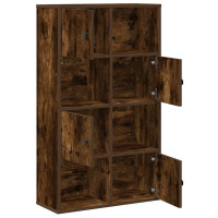 Produktbild för Bokhylla rökfärgad ek 60x24x101,5 cm konstruerat trä