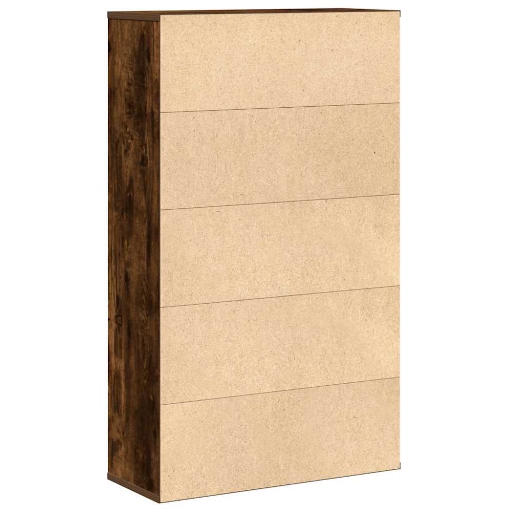Produktbild för Bokhylla rökfärgad ek 60x24x101,5 cm konstruerat trä