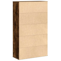 Produktbild för Bokhylla rökfärgad ek 60x24x101,5 cm konstruerat trä