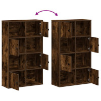Produktbild för Bokhylla rökfärgad ek 60x24x101,5 cm konstruerat trä