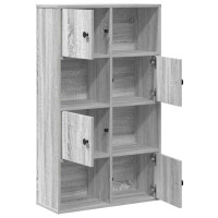 Produktbild för Bokhylla grå sonoma 60x24x101,5 cm konstruerat trä