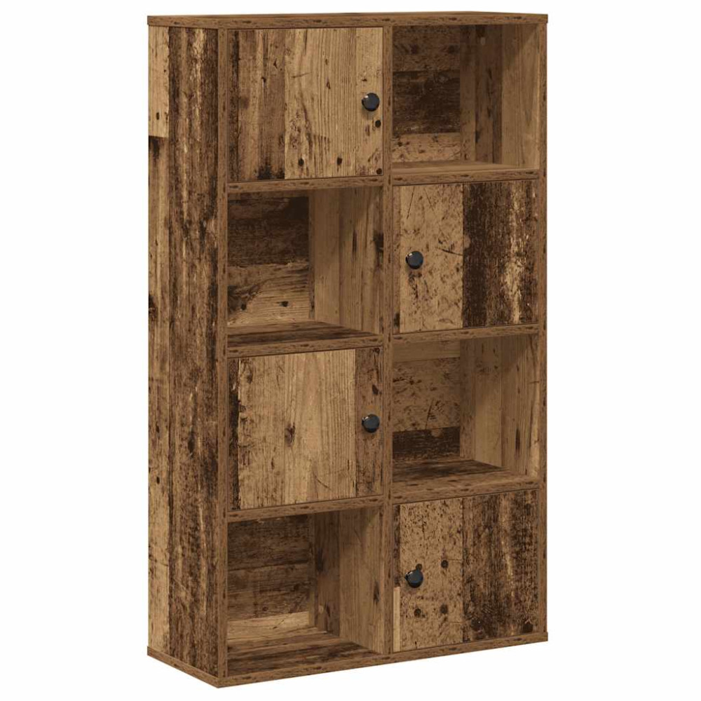Produktbild för Bokhylla åldrat trä 60x24x101,5 cm konstruerat trä