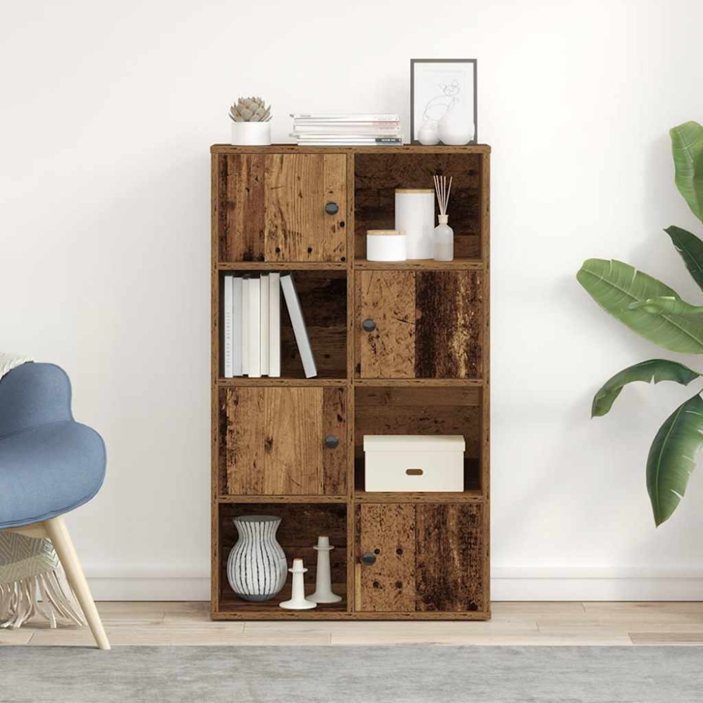 Produktbild för Bokhylla åldrat trä 60x24x101,5 cm konstruerat trä