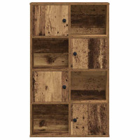 Produktbild för Bokhylla åldrat trä 60x24x101,5 cm konstruerat trä