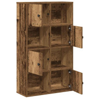 Produktbild för Bokhylla åldrat trä 60x24x101,5 cm konstruerat trä