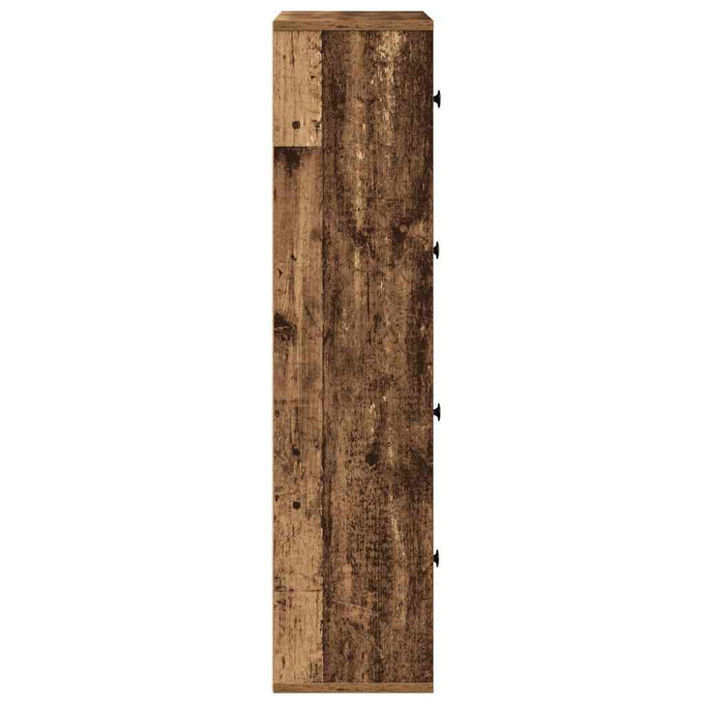 Produktbild för Bokhylla åldrat trä 60x24x101,5 cm konstruerat trä