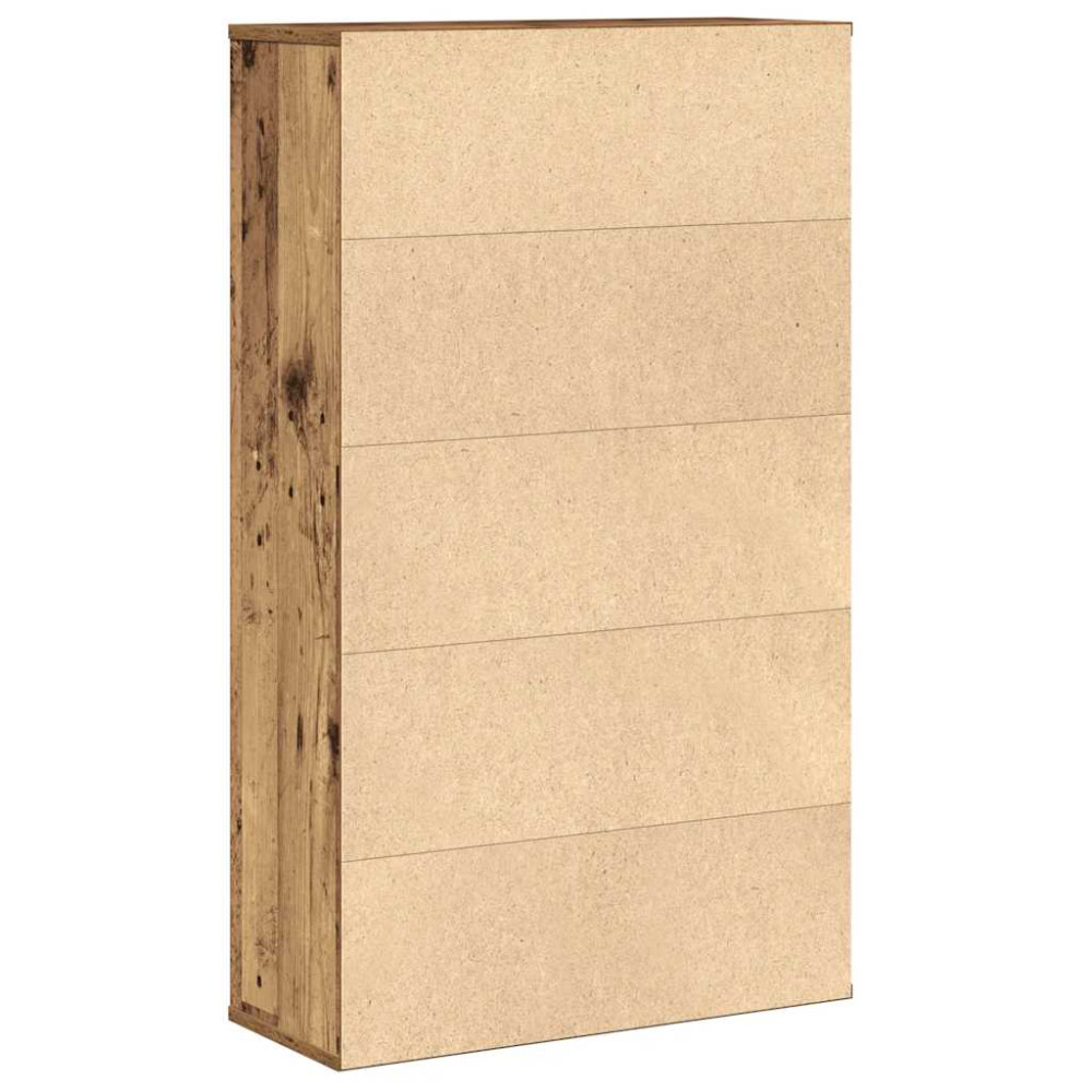 Produktbild för Bokhylla åldrat trä 60x24x101,5 cm konstruerat trä