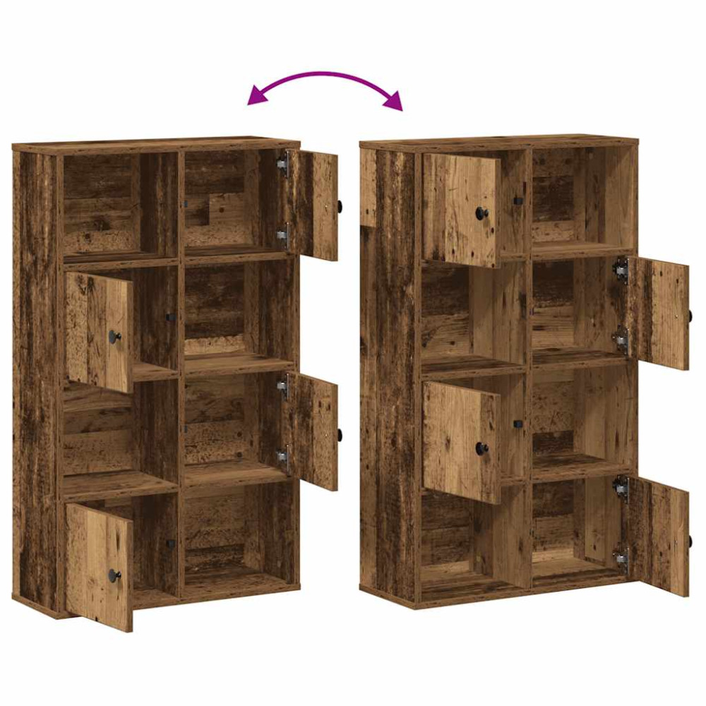 Produktbild för Bokhylla åldrat trä 60x24x101,5 cm konstruerat trä