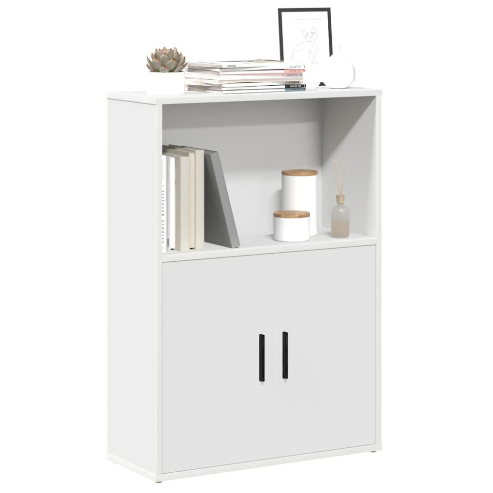 Produktbild för Bokhylla vit 60x24x85 cm konstruerat trä