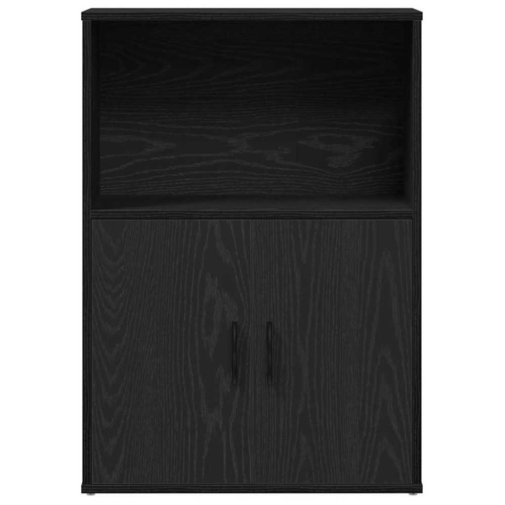 Produktbild för Bokhylla svart ek 60x24x85 cm konstruerat trä