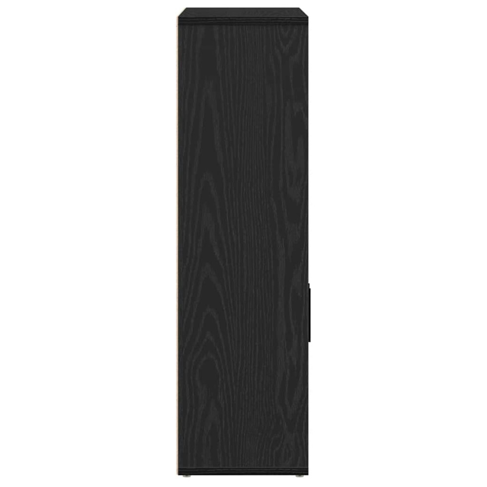Produktbild för Bokhylla svart ek 60x24x85 cm konstruerat trä