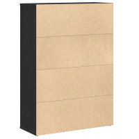 Produktbild för Bokhylla svart ek 60x24x85 cm konstruerat trä