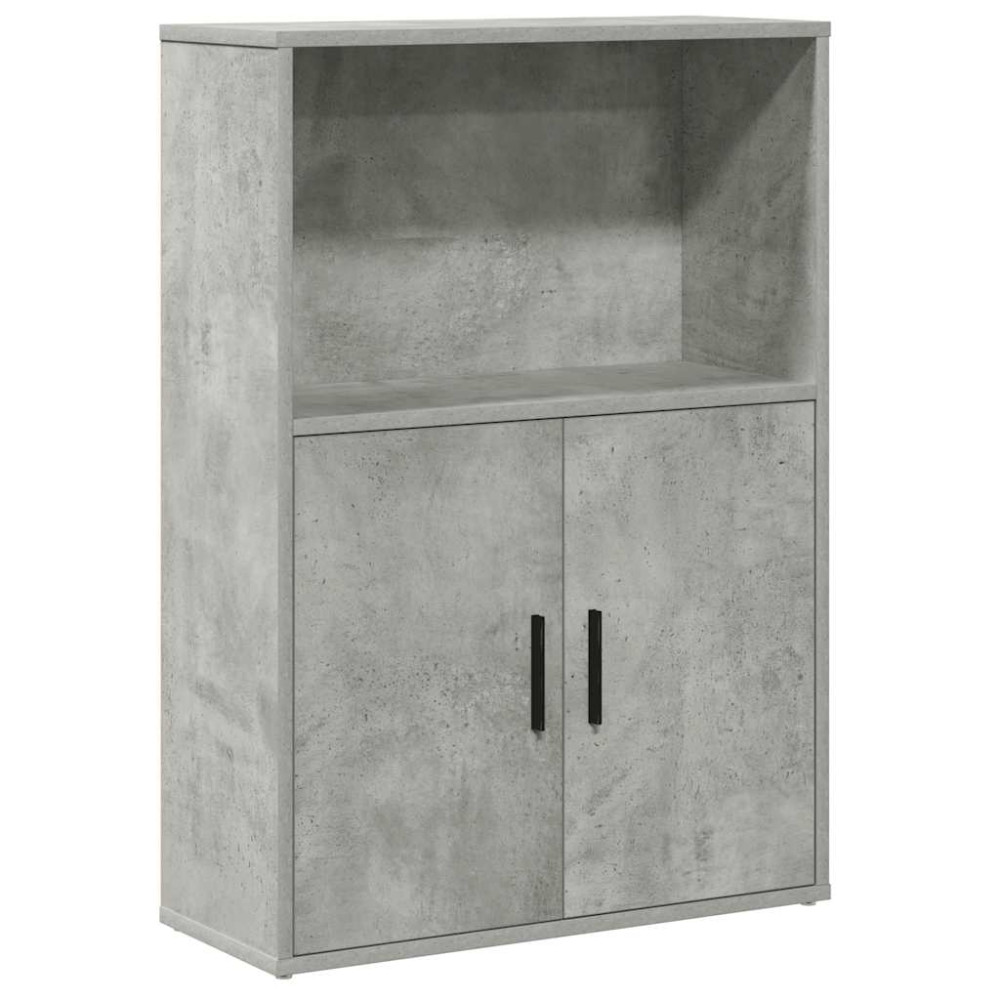 Produktbild för Bokhylla betonggrå 60x24x85 cm konstruerat trä