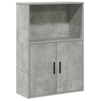 Produktbild för Bokhylla betonggrå 60x24x85 cm konstruerat trä
