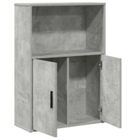 Produktbild för Bokhylla betonggrå 60x24x85 cm konstruerat trä