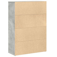 Produktbild för Bokhylla betonggrå 60x24x85 cm konstruerat trä