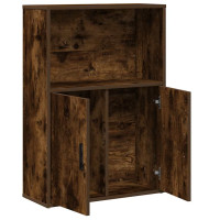 Produktbild för Bokhylla rökfärgad ek 60x24x85 cm konstruerat trä