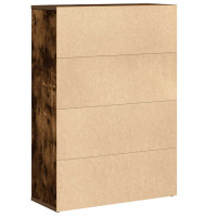 Produktbild för Bokhylla rökfärgad ek 60x24x85 cm konstruerat trä