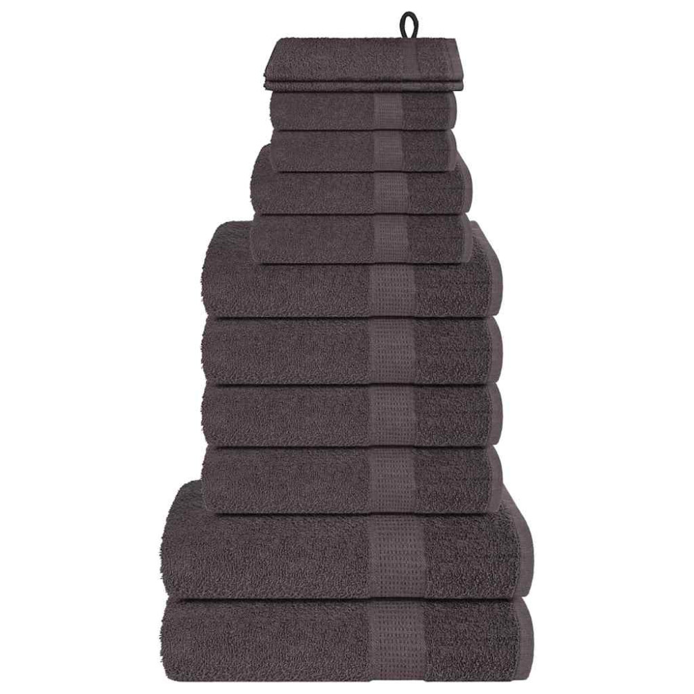 Produktbild för 12-delat handduksset FROGN antracit 360 gsm