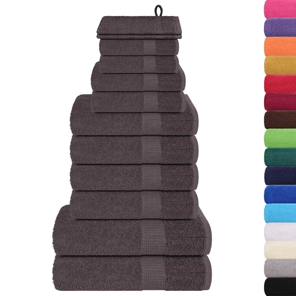 Produktbild för 12-delat handduksset FROGN antracit 360 gsm