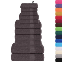 Produktbild för 12-delat handduksset FROGN antracit 360 gsm