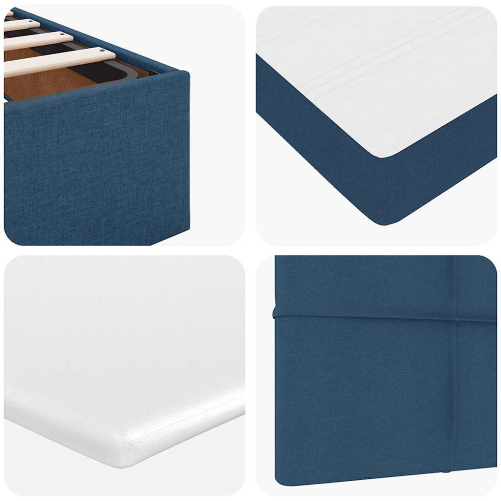 Produktbild för Ottoman sängram med madrass blå 90x190 cm tyg
