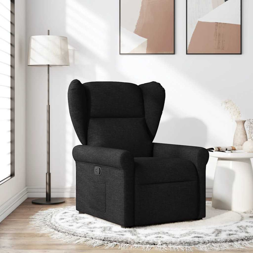 Produktbild för Reclinerfåtölj svart tyg