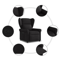 Produktbild för Reclinerfåtölj svart tyg