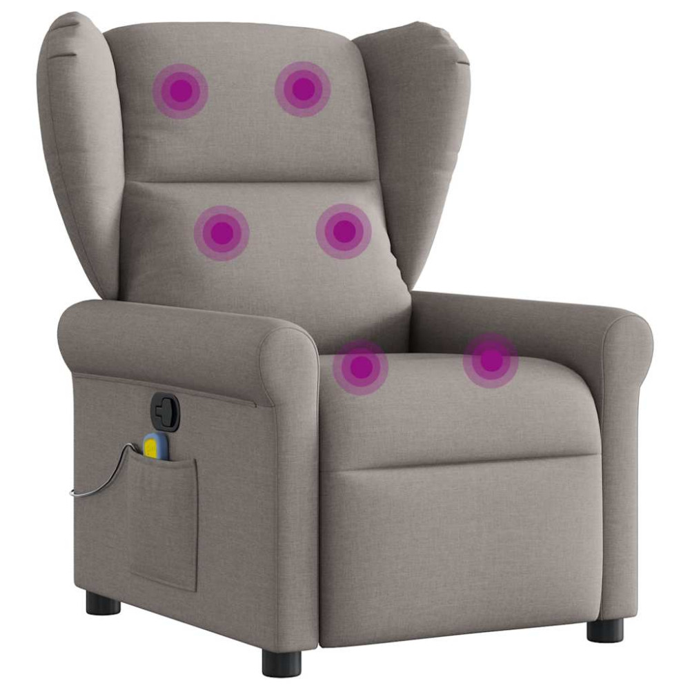 Produktbild för Massagefåtölj taupe tyg