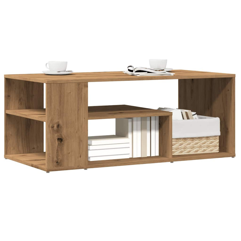 Produktbild för Soffbord artisan ek 100x50x40 cm konstruerat trä