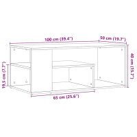 Produktbild för Soffbord artisan ek 100x50x40 cm konstruerat trä