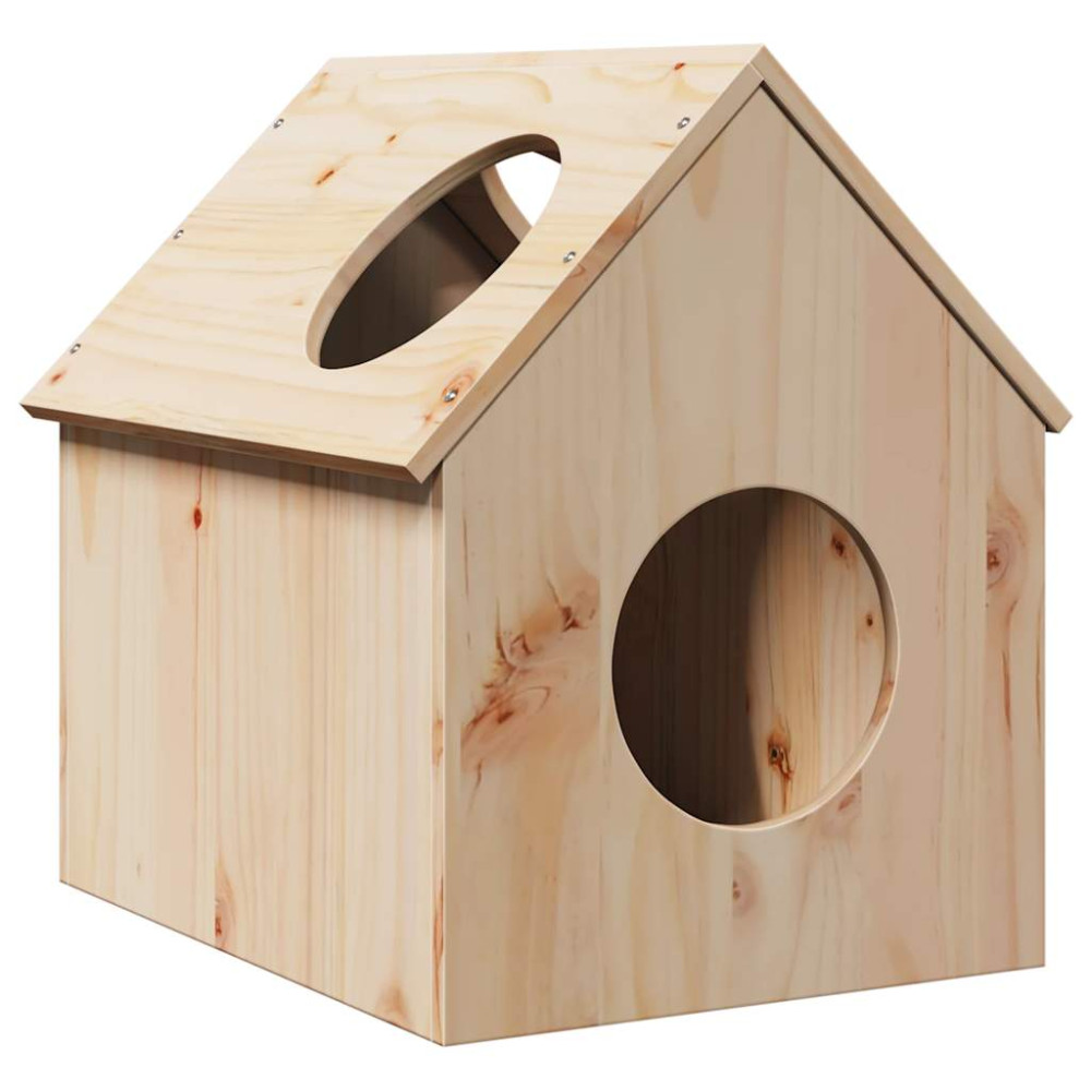 Produktbild för Katthus 41x50x50 cm massiv furu