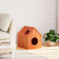 Produktbild för Katthus vaxbrun 41x50x50 cm massiv furu