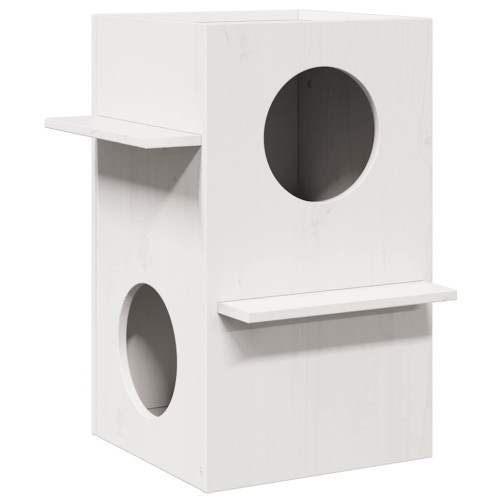 vidaXL Katthus vit 43x43x60 cm massiv furu