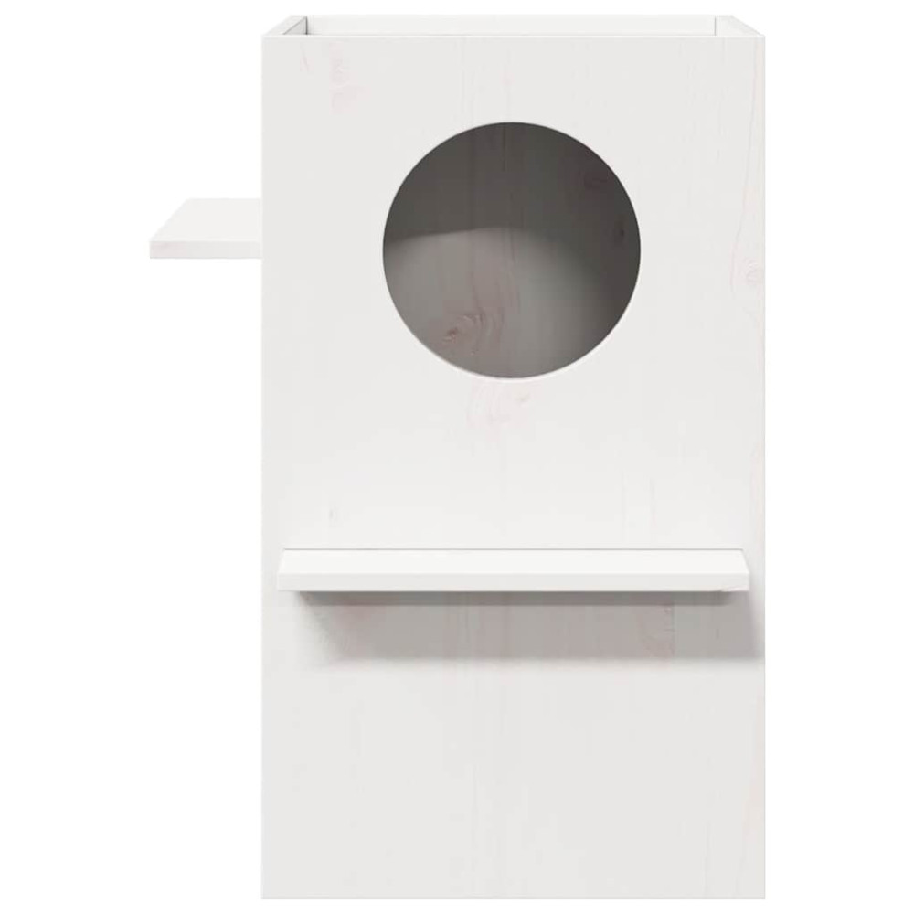 Produktbild för Katthus vit 43x43x60 cm massiv furu