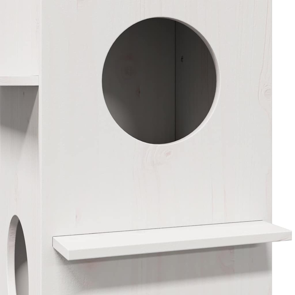 Produktbild för Katthus vit 43x43x60 cm massiv furu